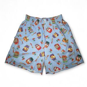 Vintage 90s Eagle's Eye Kids Jam Jars Cherries Gingham Shorts USA Made Large